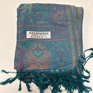 New | Limited Edition: Teal Pastel Multicolor Pashmina Shawl